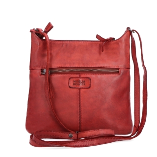 Kožená crossbody kabelka pro každý den Noelia Bolger materiál kůže zapínání na zip barva červená velikost malá NB 2404 CV Zezadu