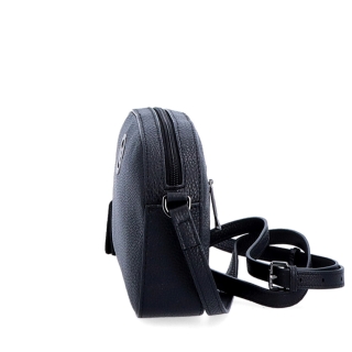 Malá kožená crossbody kabelka s kapsou na zip Noelia Bolger materiál kůže zapínání na zip barva černá velikost malá NB 3013 C Z boku
