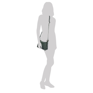 Praktická kožená crossbody na každý den Noelia Bolger materiál kůže zapínání na zip barva zelená velikost malá NB 2406 ZE Na postavě