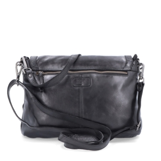 Crossbody kabelka z pravé kůže s klopou Noelia Bolger materiál kůže zapínání s klopou barva černá velikost střední NB 2024 C Zezadu