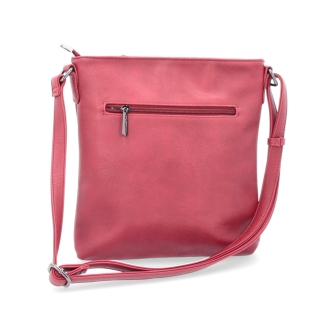 Malá sportovní crossbody kabelka Tangerin materiál syntetická kůže zapínání na zip barva červená velikost malá 8011 CV Zezadu