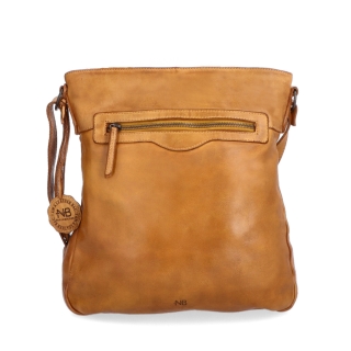 Kožená crossbody s přední zipovou kapsou Noelia Bolger materiál kůže zapínání na zip barva žlutá velikost střední NB 2103 ZLU Zepředu