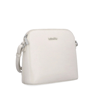 Malá minimalistická crossbody kabelka LeSands materiál syntetická kůže zapínání na zip barva béžová velikost malá 7712 BE