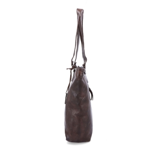 Prémiová kožená shopper kabelka přes rameno Noelia Bolger materiál kůže zapínání na zip barva hnědá velikost velká NB 2021 H Z boku