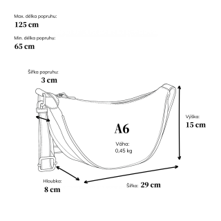 Kožená moonbag kabelka přes rameno Noelia Bolger materiál kůže zapínání na zip barva koňaková velikost malá NB 2412 KO Rozměry