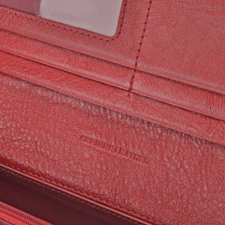 Kožená dámská peněženka Carmelo materiál kůže zapínání na cvoček barva červená velikost velká 2126 TCV Detail