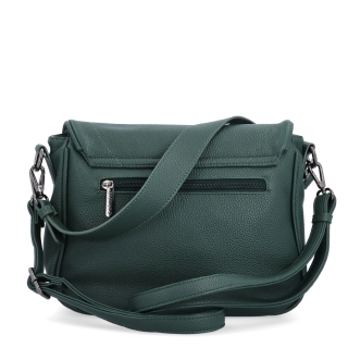 Dámská crossbody kabelka s jemnou strukturou Carmelo materiál syntetická kůže zapínání s klopou barva zelená velikost střední 4361 TZE Zezadu