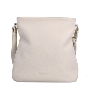 Designová crossbody kabelka Carmelo materiál syntetická kůže zapínání na zip barva béžová velikost střední 4271 BE Zepředu