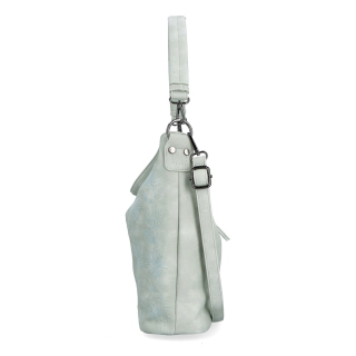 Praktická kabelka hobo bag s motivem Indee materiál syntetická kůže zapínání na zip barva šedá velikost střední 6328 S Z boku