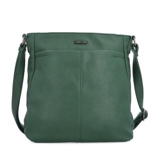 Crossbody kabelka s nastavitelným popruhem Tangerin materiál syntetická kůže zapínání na zip barva zelená velikost střední 8049 TZE Zepředu
