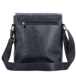 Crossbody taška s klopou Tangerin materiál syntetická kůže zapínání na zip barva černá velikost střední 2325 C Zezadu