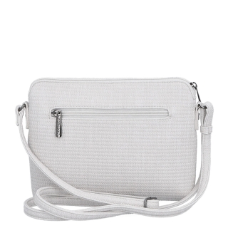 Malá crossbody kabelka s jemným elegantním vzorem Carmelo materiál syntetická kůže zapínání na zip barva béžová velikost malá 4337 K Zezadu