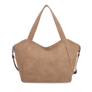 Velká kabelka na rameno s crossbody popruhem Tangerin materiál syntetická kůže zapínání na zip barva béžová velikost velká 1120 MO Zepředu