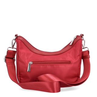 Malá kabelka se zaobleným tvarem Carmelo materiál nylon zapínání na zip barva červená velikost malá 6602 CV Zezadu