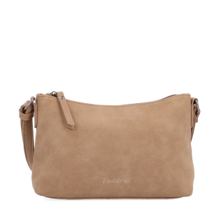 Malá elegantní crossbody kabelka Tangerin materiál syntetická kůže zapínání na zip barva béžová velikost malá 1109 MO Zepředu