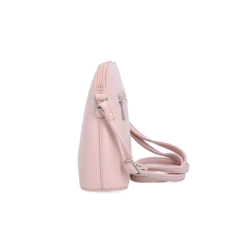 Malá minimalistická crossbody kabelka Le Sands materiál syntetická kůže zapínání na zip barva růžová velikost malá 7712 R Z boku