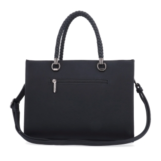 Dámská kabelka s odnímatelným crossbody popruhem Le Sands materiál syntetická kůže zapínání na zip barva černá velikost střední 4648 C Zezadu
