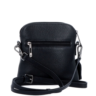 Malá kožená crossbody kabelka Noelia Bolger materiál kůže zapínání na zip barva černá velikost malá NB 3017 C Zezadu