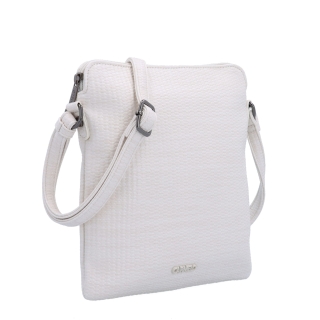 Minimalistická crossbody kabelka s jemným vzorem Carmelo materiál syntetická kůže zapínání na zip barva béžová velikost malá 4397 K