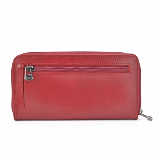 Kožená peněženka penál Cosset materiál kůže zapínání na zip barva červená velikost velká 4492 Komodo CV Zezadu