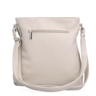 Designová crossbody kabelka Carmelo materiál syntetická kůže zapínání na zip barva béžová velikost střední 4271 BE Zezadu