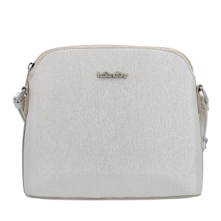 Elegantní crossbody kabelka s čistým designem Le Sands materiál syntetická kůže zapínání na zip barva béžová velikost malá 4607 PRL Zepředu