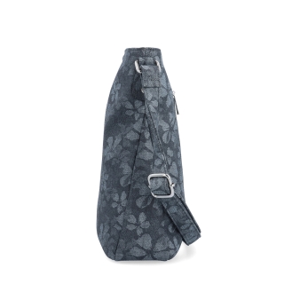 Crossbody kabelka s jemným květinovým vzorem Carmelo materiál syntetická kůže zapínání na zip barva černá velikost střední 4601 C Z boku