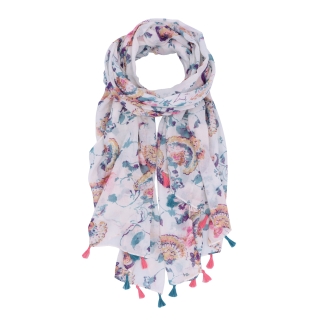 Lehký šátek s originálním vzorem Noelia Bolger materiál Viskóza a bavlna barva multicolor KL506 - 18