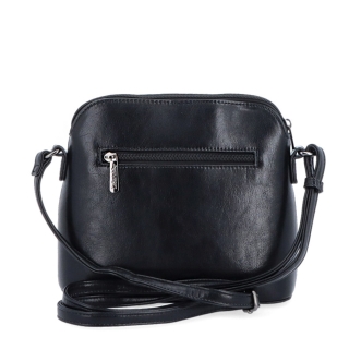 Malá minimalistická crossbody kabelka Le Sands materiál syntetická kůže zapínání na zip barva černá velikost malá 7712 C Zezadu