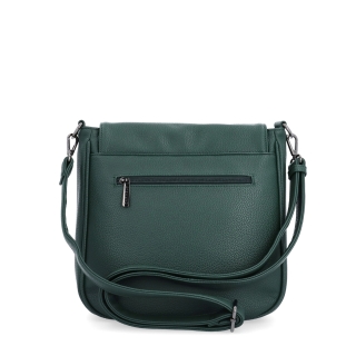 Syntetická crossbody kabelka s výraznou sponou Carmelo materiál syntetická kůže zapínání s klopou barva zelená velikost střední 4363 TZE Zezadu