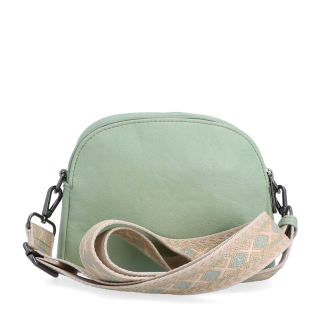 Malá crossbody kabelka svýrazným popruhem Tangerin materiál syntetická kůže zapínání na zip barva zelená velikost malá 8044 ZE Zezadu