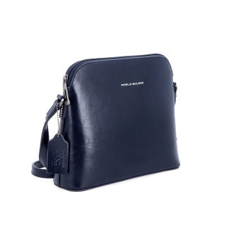 Elegantní kožená crossbody k šatům i saku Noelia Bolger materiál kůže zapínání na zip barva modrá velikost malá NB 0078 TM