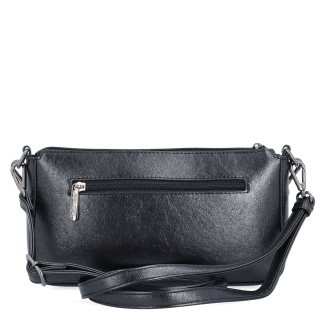 Malá crossbody kabelka s odnímatelným řetízkem Le Sands materiál syntetická kůže zapínání na zip barva šedá velikost malá 4610 ANT Zezadu