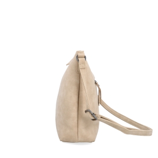 Dámská elegantní crossbody kabelka Tangerin materiál syntetická kůže zapínání na zip barva béžová velikost malá 1110 BE Z boku