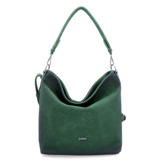 Crossobdy hobo bag s uchem Indee materiál syntetická kůže zapínání na zip barva zelená velikost střední 6318 TZE Zepředu