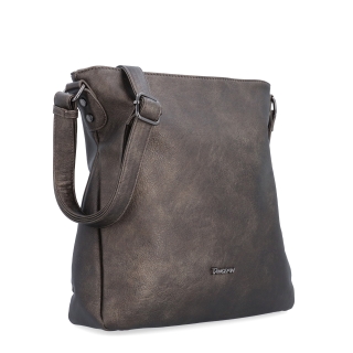 Crossbody kabelka s přehledným vnitřkem Tangerin materiál syntetická kůže zapínání na zip barva šedá velikost střední 8051 ANT