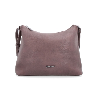 Elegantní crossbody kabelka Tangerin materiál syntetická kůže zapínání na zip barva hnědá velikost malá 8029 TH Zepředu