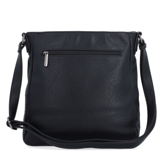 Crossbody kabelka s nastavitelným popruhem Tangerin materiál syntetická kůže zapínání na zip barva černá velikost střední 8049 C Zezadu