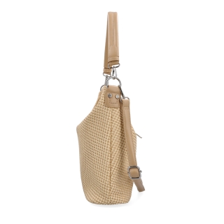 Ležérní kabelka typu hobo s odepínatelnými popruhy Le Sands materiál syntetická kůže zapínání na zip barva béžová velikost střední 4621 BE Z boku