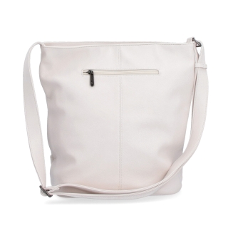 Velká crossbody kabelka z měkké syntetické kůže Tangerin materiál syntetická kůže zapínání na zip barva béžová velikost velká 8001 K Zezadu