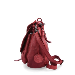 Kožená crossbody kabelka se zdobenou klopou Noelia Bolger materiál kůže zapínání s klopou barva červená velikost střední NB 2030 CV Z boku