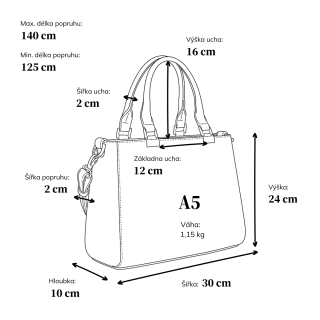 Kožená business kabelka Noelia Bolger materiál kůže zapínání na zip barva černá velikost střední NB 0081 C Rozměry