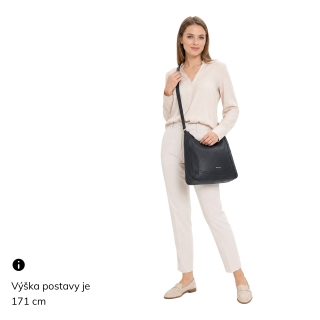 Městská crossbody kabelka ze syntetické kůže Tangerin materiál syntetická kůže zapínání na zip barva šedá velikost střední 8046 ANT Na postavě