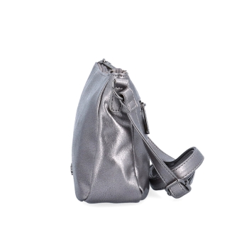 Elegantní syntetická kabelka s čistým designem LeSands materiál syntetická kůže zapínání na zip barva metalická velikost malá 4369 TI Z boku