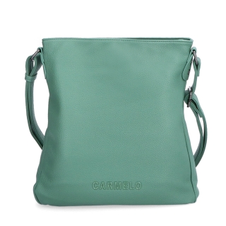 Designová crossbody kabelka Carmelo materiál syntetická kůže zapínání na zip barva zelená velikost střední 4271 ZE Zepředu