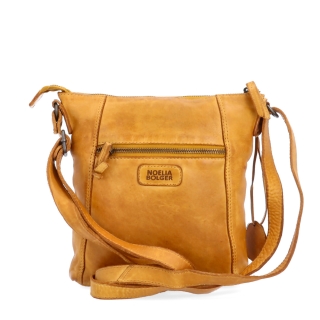 Malá kožená crossbody s prošitím Noelia Bolger materiál kůže zapínání na zip barva žlutá velikost malá NB 2086 ZLU Zezadu