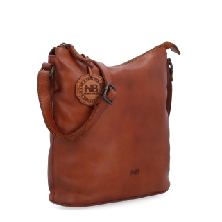 Crossbody kabelka v nadčasovém designu Noelia Bolger materiál kůže zapínání na zip barva koňaková velikost střední NB 2431 KO