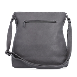 Crossbody kabelka s jednoduchým prošíváním Tangerin materiál syntetická kůže zapínání na zip barva šedá velikost střední 8003 TS Zezadu