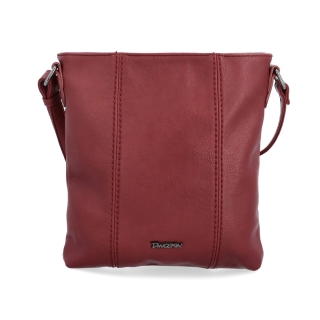 Malá sportovní crossbody kabelka Tangerin materiál syntetická kůže zapínání na zip barva vínová velikost malá 8011 BO Zepředu