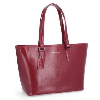 Shopper kabelka přes rameno Noelia Bolger materiál kůže zapínání na zip barva červená velikost velká NB 0047 TCV